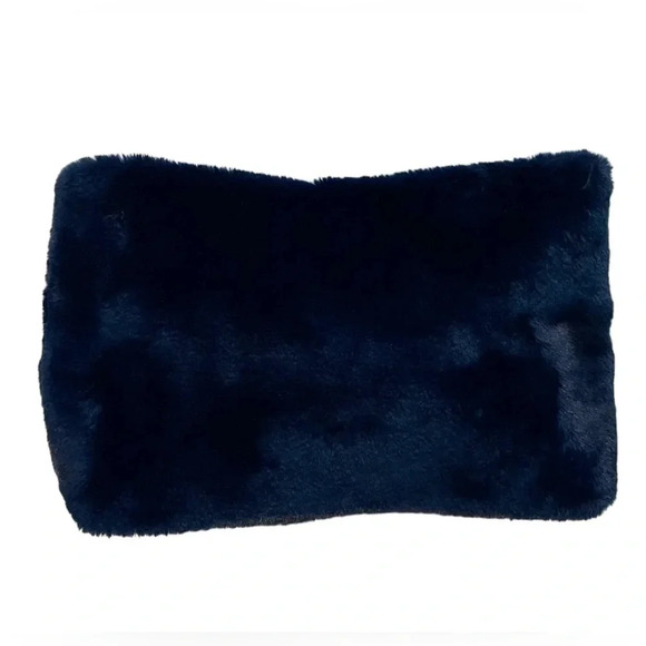La Fiorentina Navy Faux Fur Infinity Scarf - Picture 3 of 3